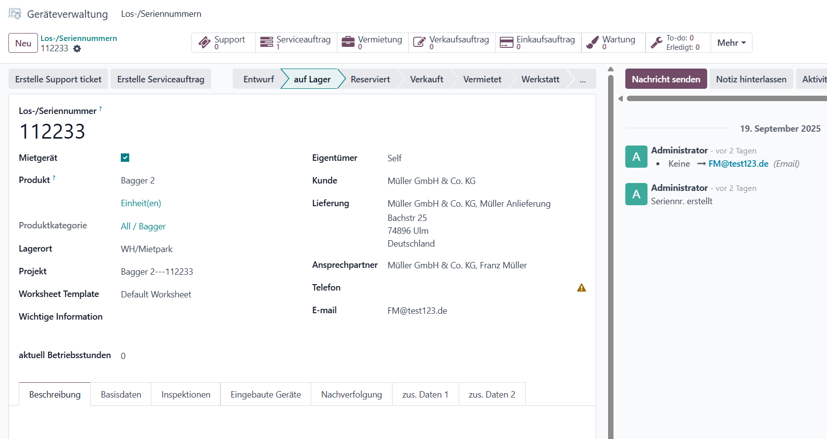 Ihr Geräteakte, integriert mit allen Funktionalitäten