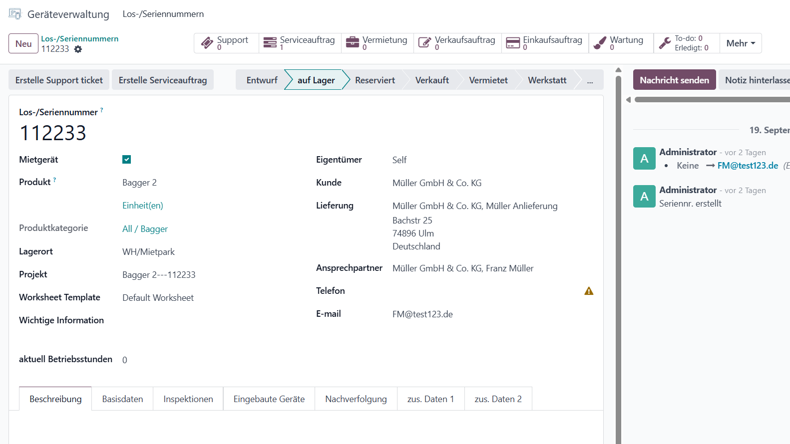 Ihr Geräteakte, integriert mit allen Funktionalitäten